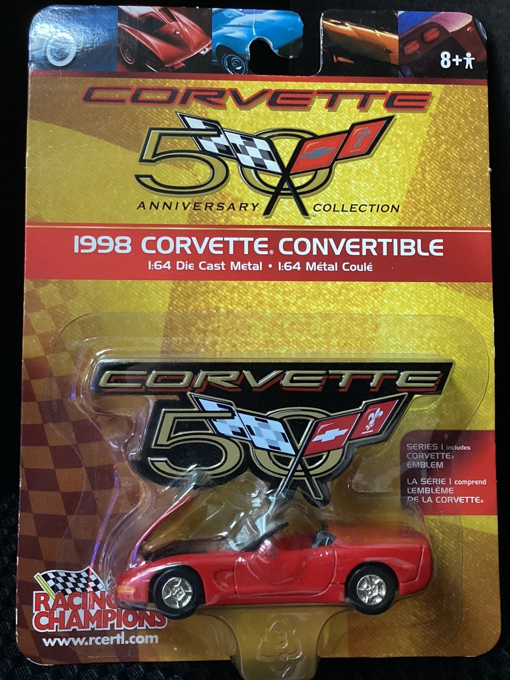 1998 Corvette Convertible 50th anniversary Die-Cast Toy - Red